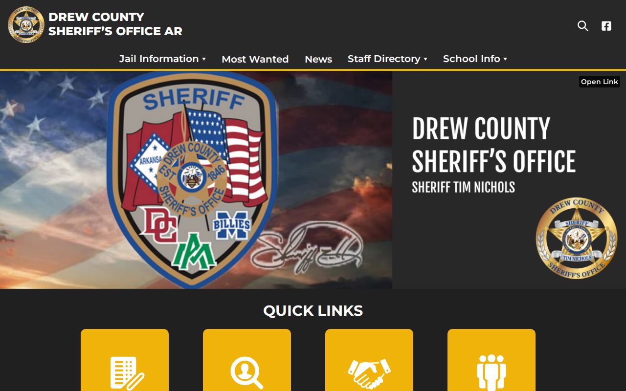 Drew County Sheriff source for Monticello arrest and booking records
